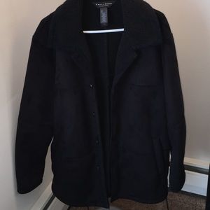 Men’s Crazy Horse Coat polyester but suede feel.